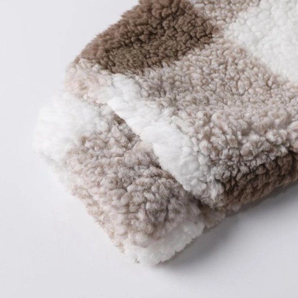 Brown And White Mens Teddy Jacket - Picture 5 of 7